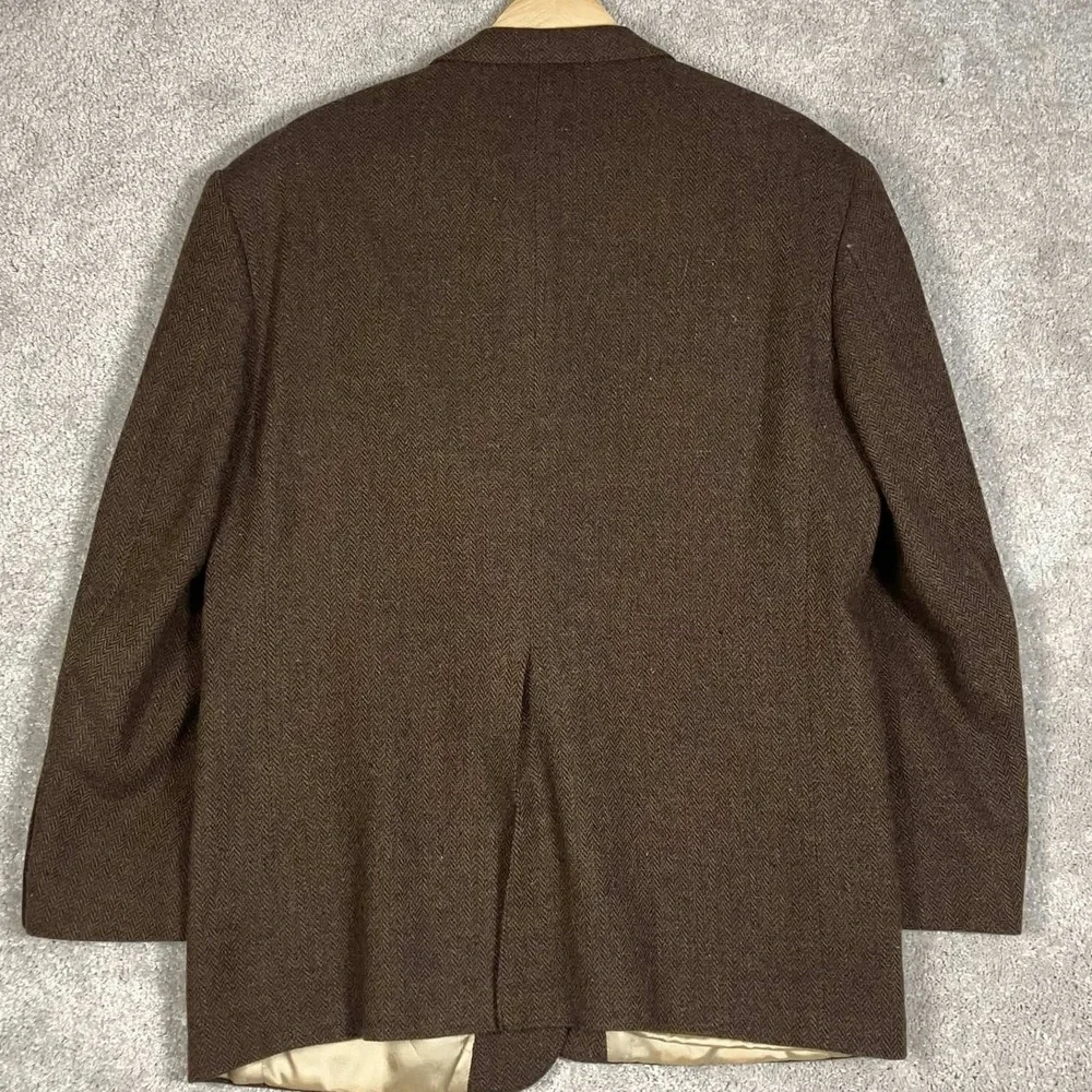 Vintage Lands End Tweed Blazer Wool Sport Coat 44R Made in USA Academia Preppy
